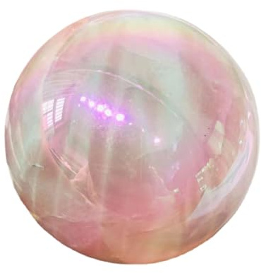 DECORN Engel Aura Rosequarz Heilung Kristallkugel - Polierter Edelstein - Natural Pink Quartz Sphäre mit Stand für Heilung Reiki Schutz Meditation Hexerei und dekorativ,55mm