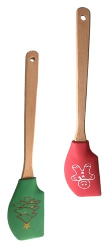 Zerodeko 2pcs Christmas Baking Tools Cake Spatulas Adorable Scrapers Spatula Kitchen Scraper for Baking Oven Use