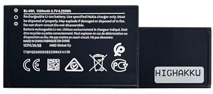 HIGHAKKU Batterie de rechange BL-4WL compatible avec No-kia 225, 230, 3310, 6310 (2021)