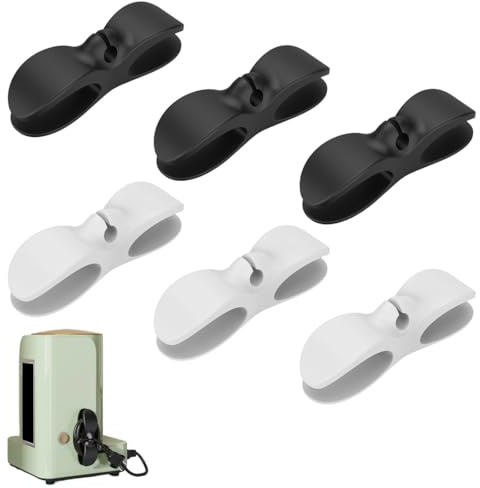 Organisateur de Fil Electrique, Lot de 6 clips de câble auto-adhésifs, Gestionnaire de câble d'appareil électrique bobines, pour appareils de cuisine, cuiseur à riz, mélangeur et autres appareils