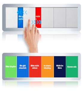 Panneau Ne Pas Deranger Plaque de Porte Bureau avec 6 Options Coulissantes Adhésif Pour l'Intimité Panneau en Acrylique pour la Maison ou le Bureau (Texte en Allemand)