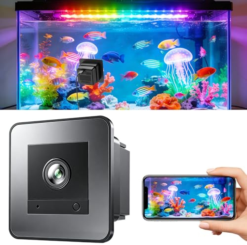 JAOGAUS Aquarium Camera, 2K HD Terrarium WiFi Pet Camera | 140° Wide-Angle Fish Tank Camera, 24 hours Recording for Fish Reptiles