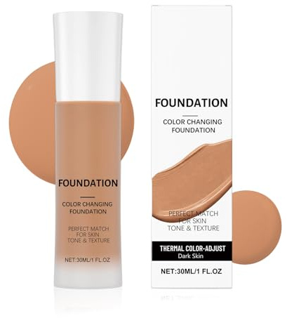 Color Changing Foundation - Full Coverage Liquid, Cosmetics Skin with Smooth Blend Design, Daily Wear with Easy Apply Feature, Liquid Face Foundations, Full Coverage Foundation for Women Girlfriends