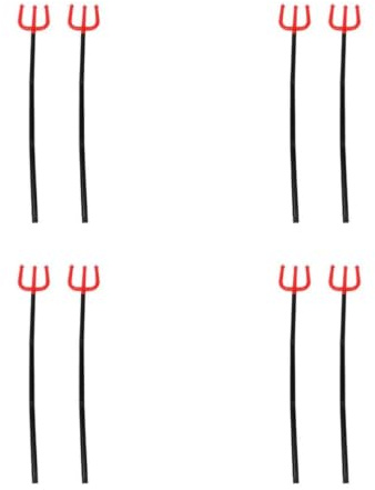 Sewroro 8pcs Adjustable Devil Pitch Fork Prop Detachable Handle Demon Costume Accessory for Adults Halloween Cosplay