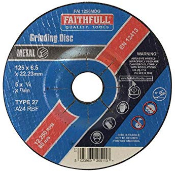Faithfull FAI1256MDG Metal Grinding Disc Depressed Centre 125 x 6.5 x 22.23