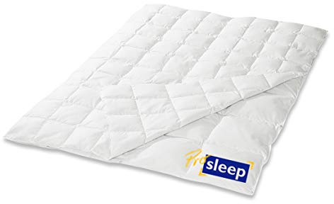 HANSKRUCHEN® Pro Sleep Daunendecke 155x200 cm - 4 Jahreszeiten / Ganzjährig - Made in Germany Kassettendecke aus 100% Baumwolle - Allergiker geeignet