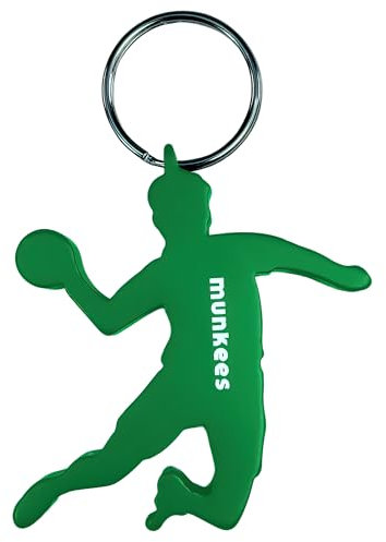 munkees Schlüsselanhänger Handballer I Handball-Anhänger I integrierter Flaschenöffner I Grün, 34985