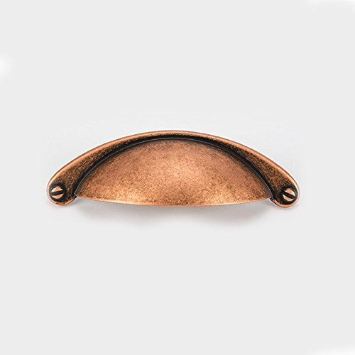 10pk Copper Finish Shaker Style 64mm Hole Centres Kitchen Cupboard Cup Handle