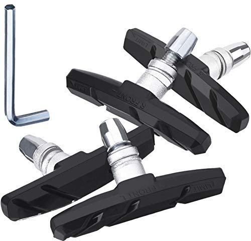 Hotop V Bike Brake Pads with Hex Nuts and Spacers V Bicycle Brake Blocks Set 70 mm (Black)