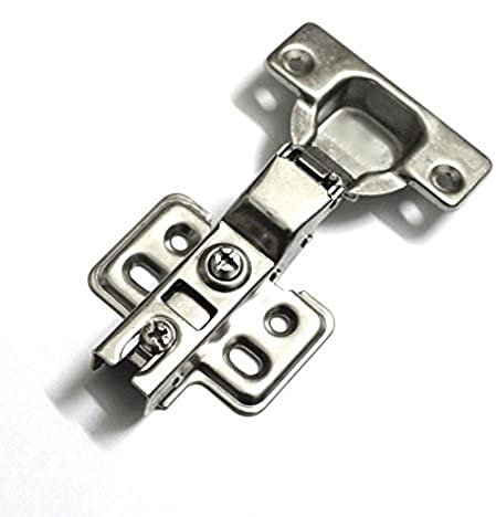 Merriway BH07384 (2 Pcs) Slide-On Sprung Full Overlay Kitchen Cabinet Wardrobe Concealed Hinges, Zinc Plated 35mm 95 Degree - Pack of 2 Pieces