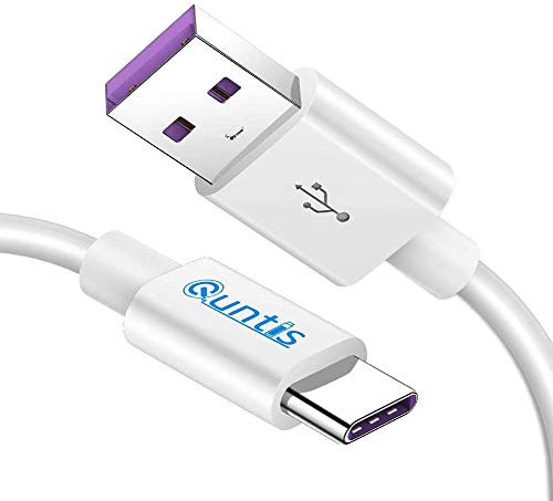 Quntis 5A - Cable cargador USB tipo C (40 W, supercarga, para Huawei P50, P40, P30, P20, Pro P9, P10, Plus Mate 50, Pro/Honor 20, 70, 3A, cargador USB C, carga rápida para Samsung Galaxy S8, S9, S10E,
