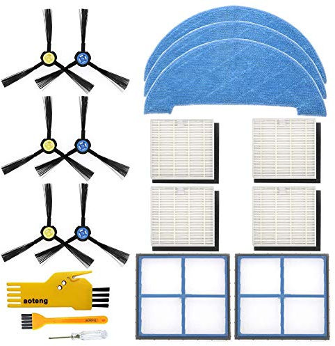 Kit accessori per Ilife V8S V8S X750 X785 V80 Aspirapolvere robot Pezzi di ricambio Confezione di filtro primario, filtro Hepa, spazzola laterale e panno per mop