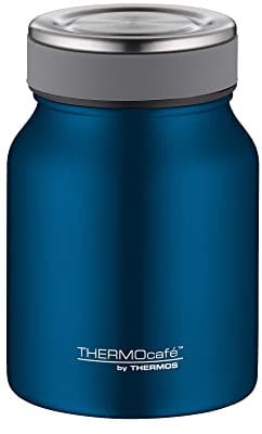 THERMOcafé by THERMOS TC FOOD JAR saphire blue mat 0,50l, 9h heiß 14h kalt, Thermobehälter für Essen, doppelwandiger Lunchpot aus Edelstahl, auslaufsicher, spülmaschinenfest, für Büro und unterwegs