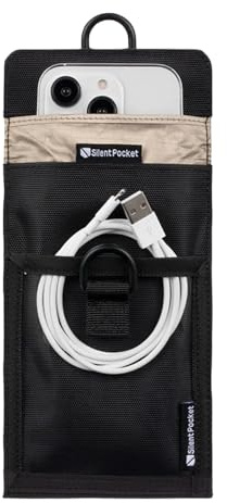 SLNT Lock Out Tag Out Locking Cell Phone Faraday Sleeve with Silent Pocket - Waterproof Nylon, Loto Signal Blocking Device Shielding for Phones, Keyfobs, Wallets