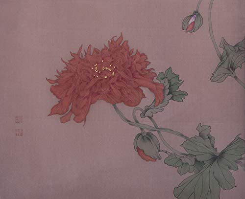 Jiangnanruyi Peinture à la main Motif fleur de coquelicot Peint à la main Peinture à l'aquarelle Peinture à l'aquarelle Décoration pour bureau, salon, chambre à coucher, 12×10inch