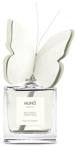 MUHA' Butterfly Farfalla profumatore diffusore Made in Italy per Ambienti 50 ml Fiori di Cotone