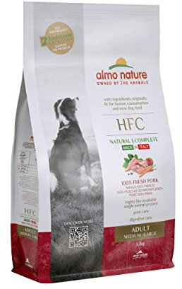Almo Nature HFC Adult Dog M/L - 100% Frisches Schweinefleisch - Komplett-Trockenfutter für ausgewachsene Hunde, mittelgrosser/grosser Rassen 8 Kg