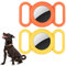 Airtag Hundehalsband, Silikonhülle für GPS-Tracking-Finder, Schutzhülle kompatibel mit Apple Airtag, Sicherheit und Anti-Verlust, Hundehalsband, Katzenschlaufe, Haustierzubehör (orange-gelb)