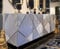 Casa Padrino Luxus Sideboard Weiß-Grau/Gold 220 x 50 x H. 86 cm - Wohnzimmer Sideboard mit 4 Türen - Luxus Möbel