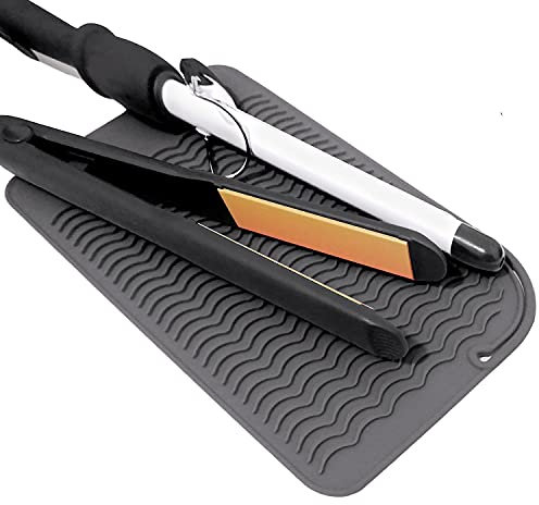 Large Heat Resistant Mat for Curling Irons, Hair Straightener, Flat Irons and Hot Hair Styling Tools, Black