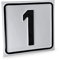 Betriebsausstattung24 Hausnummernschild Nr. 1 - Größe: 10 x 10 cm - Aluminiumschild - Farbe: weis/schwarz - Moderne Hausnummer- oder Parkplatzkennzeichnung