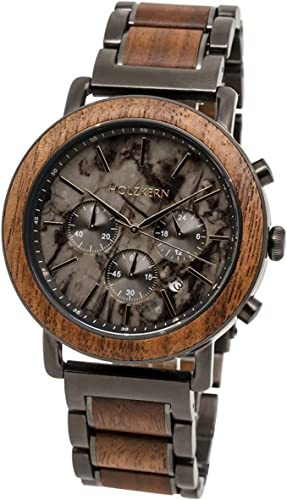 HOLZKERN Herrenuhr Quarz Chronograph Askja Walnuss/Marmor 9120078335116