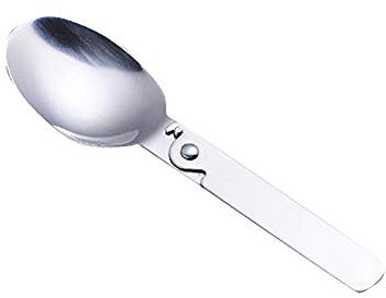 Faltbarer kleiner Löffel, faltbarer Esslöffel, tragbares Geschirr, Outdoor-Camping-Geschirr, Edelstahl, tragbares Geschirr