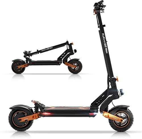 Kugookirin Elektro Scooter Erwachsene, 48V 20AH Batterie, 70-75km Lange Reichweite, Off Road Elektroroller mit 10-Zoll-Reifen. Faltbarer E für - G2 MAX, Schwarz und orange, 1260*605*1300mm
