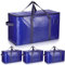 Uhogo 110L 3 Pack Heavy Duty Extra Large Storage Bags - Thicker Waterproof Storage Bags with Zips for Moving, Travelling, Camping, University, Garden Tools, Holiday Decorations Storage - Blue