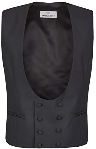 Wilvorst CLASSICs Herren Smokingweste V-Neck Classic-Fit Schwarz, Bekleidungsgröße: 27