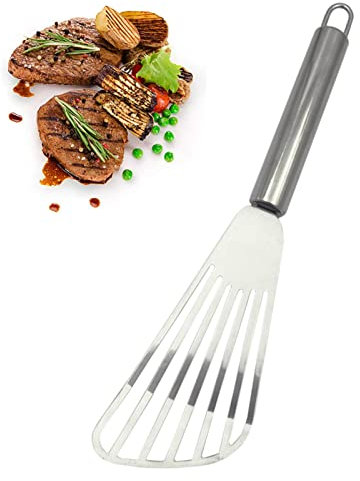 Hahhhha Fish Slice for Non Stick Pans, Stainless Steel Slotted Turner Spatula, Durable and Washable, Non-stick Fish Frying Metal Spatula(size:1pcs)