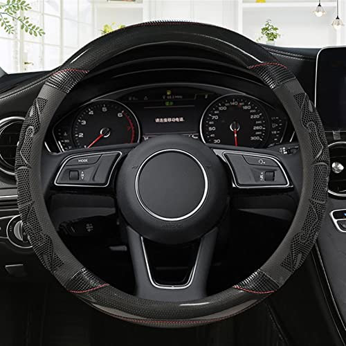 STAFU Lenkradabdeckung Auto-Carbon-Faser-Leder-Sport-Lenkrad-Abdeckung Anti-Rutsch-Auto-Zubehör Für Audi A1 8X A2 A3 Q3 Q5 Q2 A4 A5 A6 (Color : C)