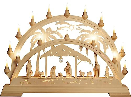 Taulin Schwibbogen Palme Christgeburt mit Schäfer