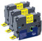 3X XemaX Compatible for Brother Label Printer Tape 18mm TZe-641 TZ-641 TZc-641 AZe-641 Label Tape for Brother P-Touch D400 P700 1830 D450 2100 E500VP D410 E550W P750W, Black on Yellow