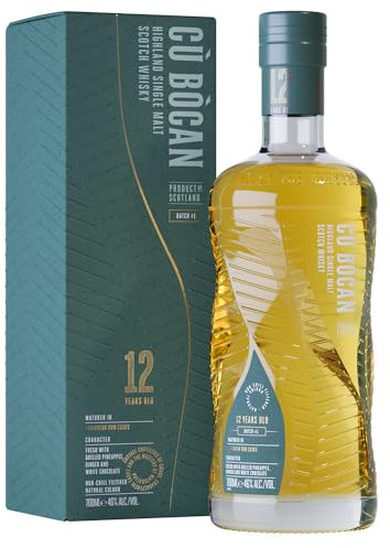 Cù Bòcan Whisky - 12 Years Single Malt Batch #1 Highland Single Malt Whisky. Scotch Whisky. Non-chill Filtered Whiskey 46% Alc/Vol 70cl Glass Bottle in Gift Box