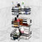 Belle Vous Lot de 3 Etagere Salle de Bain Sans Percage avec Crochets - Organisateur de Douche Adhésif - Supports Muraux en Fer pour Savon, Shampoing ou Rangement Cuisine