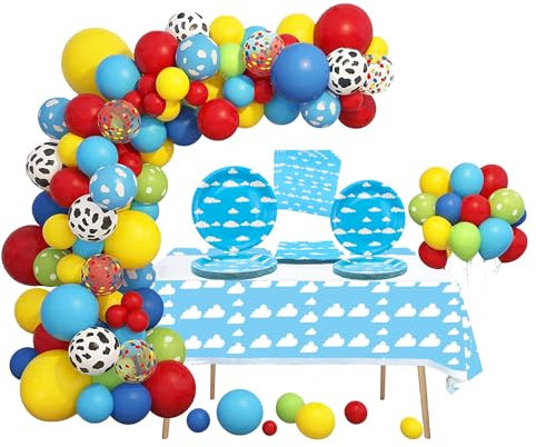 Decoración de Cumpleaños Boy Story Globos Vajilla para Fiesta Suministros Infantiles Accesorios para Fiestas Decoración de Cumpleaños