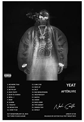 Yeat Poster AFTËRLYFE Albumcover Leinwand Poster Schlafzimmer Dekor Sport Landschaft Büro Zimmer Dekor Geschenk Unrahmen-Stil 30 x 45 cm