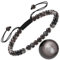 Apocalyptic-K Obsidian-Naturstein-Armband&925 Sterling Silber | Vergoldet |4-6MM | 6.7-9.3 IN | ，Damen Armband &925 Sterling Silber, | Einstellbar (Silber-Obsidian, 4MM)