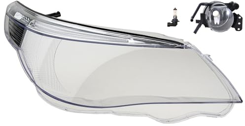 Johns, Scheinwerfer Glas Hauptscheinwerfer passend für BMW 5er E60 E61 03-07 mit RE + Nebelscheinwerfer + Leuchtmittel