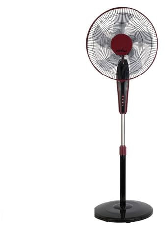 FABRILAMP AKUNADECOR Ventilador De Pie Borlon Rojo Orientable Remoto Temporizador