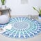 RAJRANG BRINGING RAJASTHAN TO YOU Indischer himmelblauer Mandala-Wandteppich, rund, Pfau, Hippie-Wandteppich, Hippie-Strandüberwurf, College-Wohnheim, Boho-Dekor, 182,9 cm