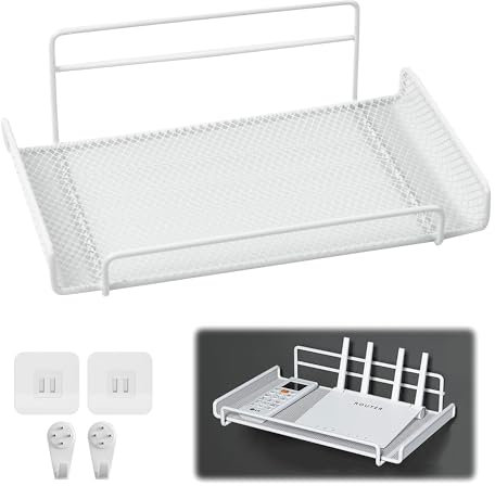 Estante Para Colgar Sin Perforar Soporte De Enrutador Beamer Pared De Montaje Colgante, Estante De Rejilla Pequeño Enrutador Ventilado Pared De Montaje, Puede Ser Estante De Cocina Estante De Baño