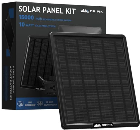 Trail Camera Solar Panel: 6V/9V/12V Game Camera Solar Panel Charger kit Build-in 15000mAh Rechargeable Lithium Battery with USB-A/USB-C, IP66 Water-Resistant