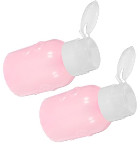LALADEFIEE 2pcs Nail Polish Remover Pump Dispenser Bottles Push down Pump Bottles for Travel