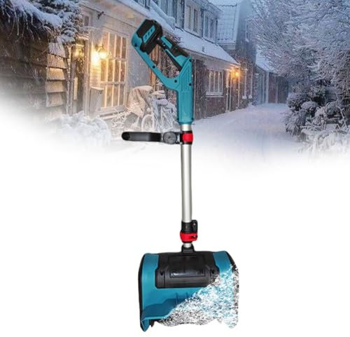 CYTBEK Spazzaneve Ricaricabile, Spazzaneve Alimentato A Batteria, Spazzaneve A Batteria con Manico Regolabile, Tamburo Spazzaneve Ricaricabile Lunghezza 250 Mm per Patio, Parco Giochi, Fattoria