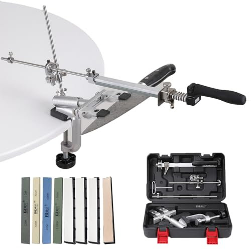 Ruixin Pro rx-009 Knife Sharpener - RX-009 Knife Sharpener Set with 4 Grinding Stones 3 Diamond Grinding Stones, Knife Sharpener Professional System with 360° Flip Rotation Fixed Angle