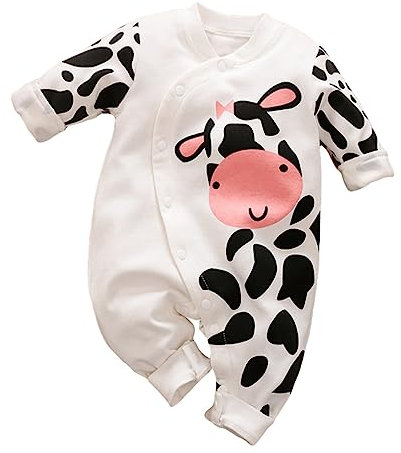 LIFKOME 1stück Jumpsuit Mit Kuhmuster Langarm Baumwolle Vielseitig Für Jungen Und Mädchen Für Alltag Oder Partys Hautfreundlich Und Langlebig