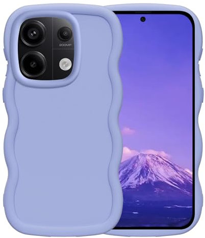 Yichxu Coque pour Xiaomi Redmi Note 13 Pro 5G, Mignon Cadre en Forme de Vague Liquide Silicone Antichoc Housse, Matt Souple Flexible Protection Bumper Cover Étui pour Redmi Note 13 Pro 5G,Violet