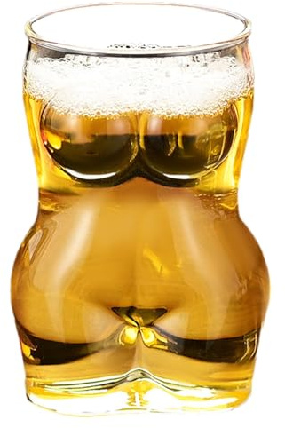 Ruhnjyg Bierkrug In Körperform– Kreatives Glas In Frauenform, Transparenter Bar-Trinkbecher, Teetasse, Becher In Frauenform, Geeignet Für B-ars, Clubs, Veranstaltungen